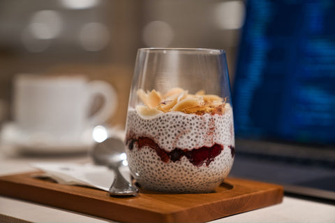 Chia Pudding topped with fruit