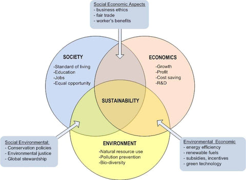 A Venn Diagram explaining Sustainable Living