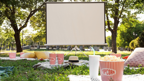 outdoor movie theater with popcorn