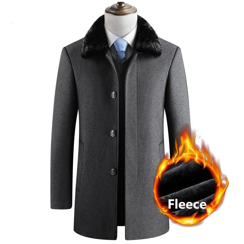 pea coat with fur collar