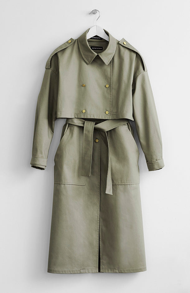 TWO-PIECE KHAKI TRENCH COAT – SomeMoment