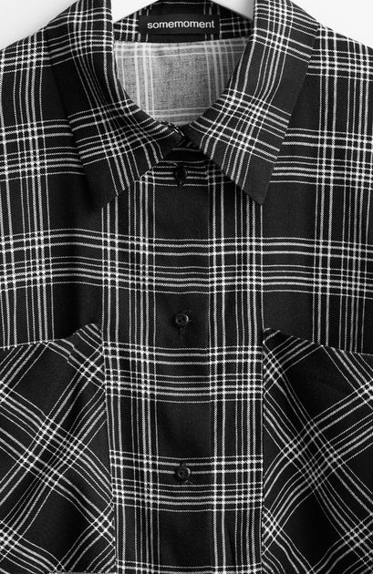 BLACK CHECKED VISCOSE BLOUSE – SomeMoment