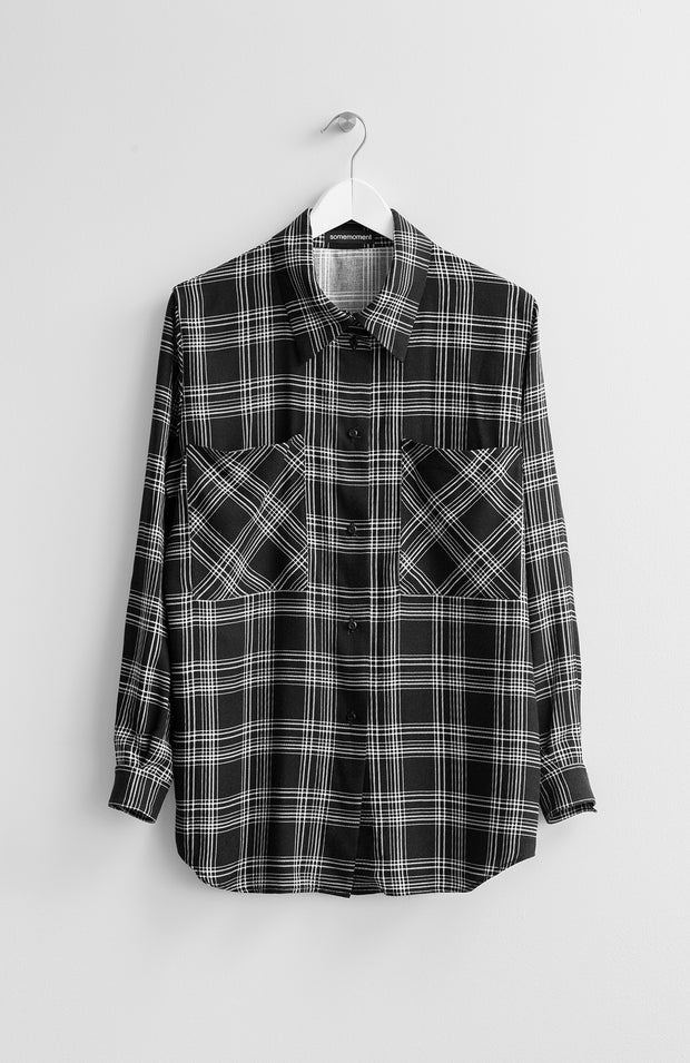 BLACK CHECKED VISCOSE BLOUSE – SomeMoment