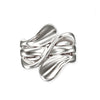 Bypass Swirl Design Ring Sterling Silver