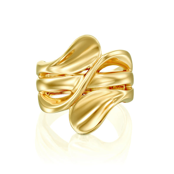 Bypass Swirl Design Ring Sterling Silver