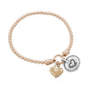 Stretch Charm Bracelet with Two Heart Charms Sterling Silver - Danny Newfeld Collection