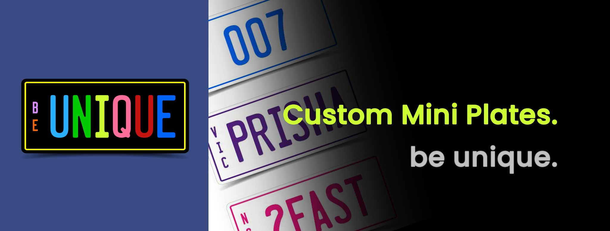 Custom Personalised Mini License Plates