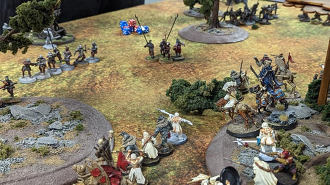 Middle-earth gaming table and models.