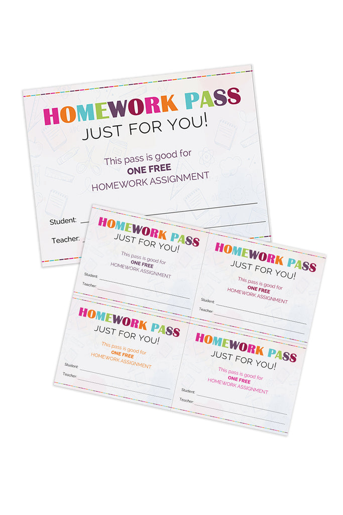 homework pass template pdf free