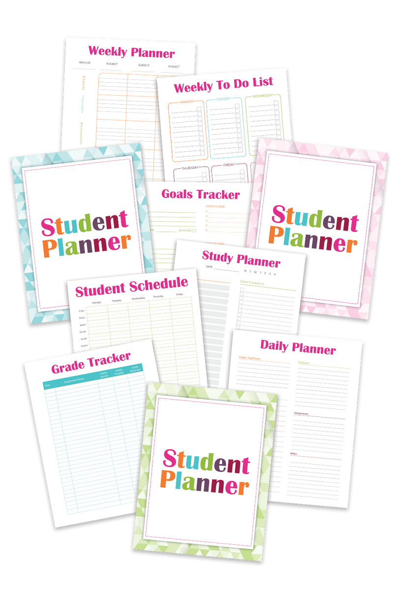 Student Planner (13 Pages) Freebie Finding Mom