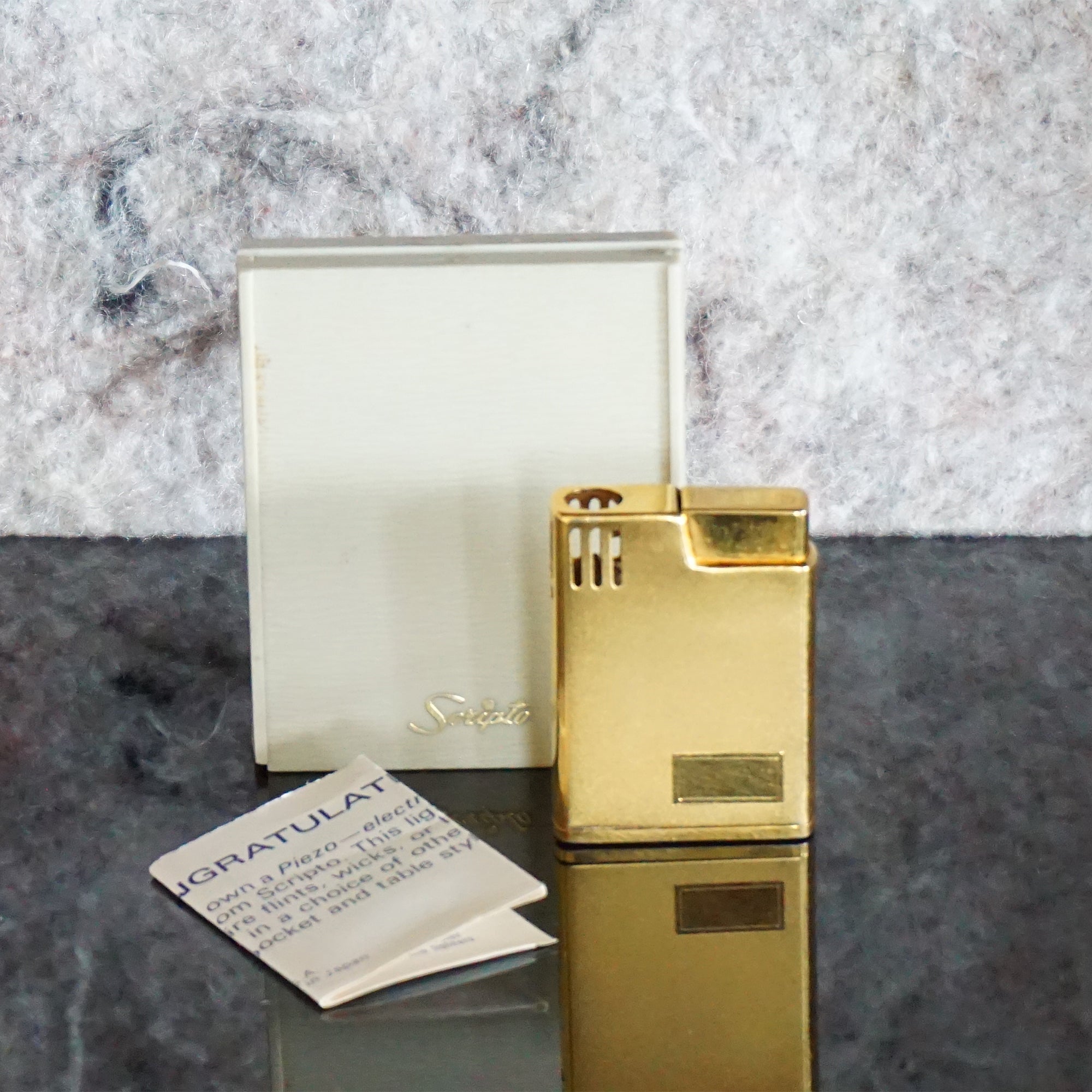 Collectible Vintage Gold Toned Piezoelectric Butane Lighter from SCRIP ...