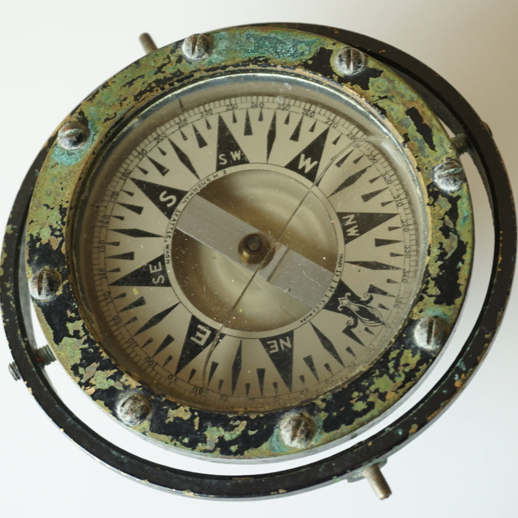 Antique Dirigo Maritime Navy Gimbal Compass Em Sherman Seattle Wa