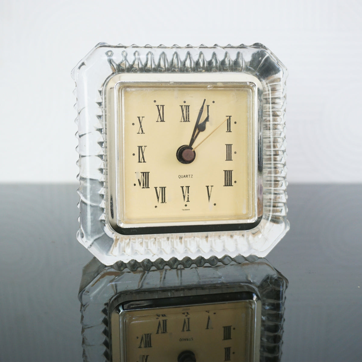 Vintage QUARTZ Crystal Frame and Backing Desktop SHONTEK Clock ...