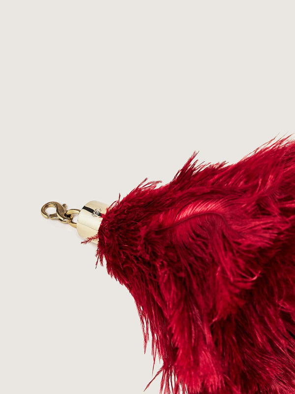 Ostrich Feather Charm - Scarlet Red