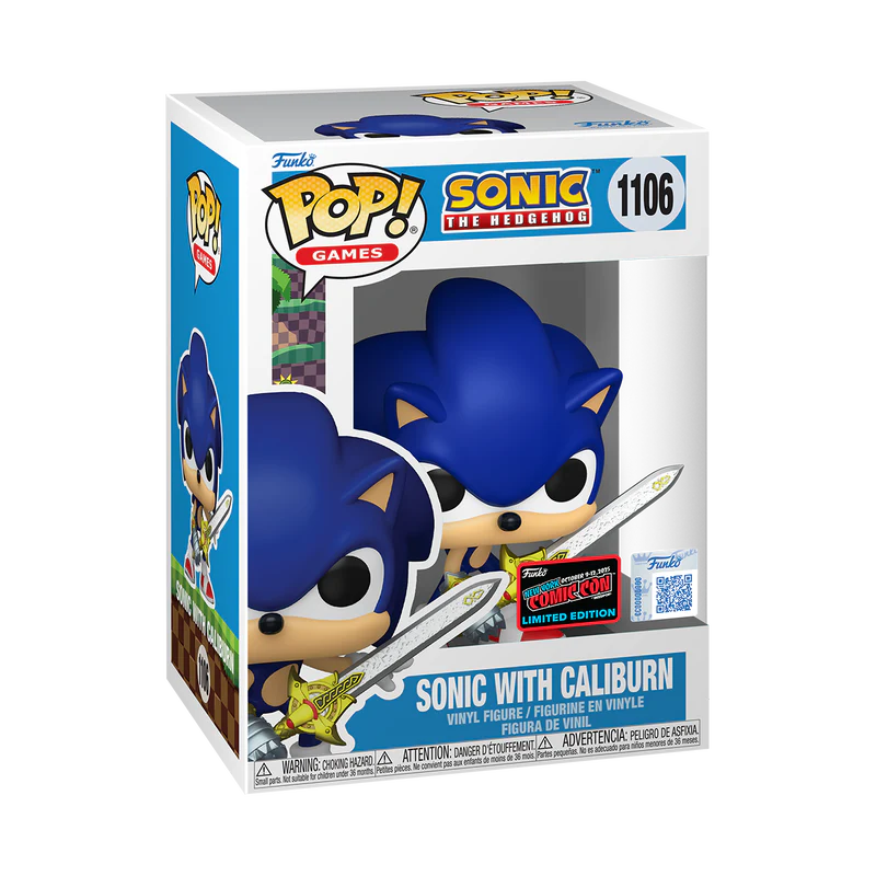 Funko Pop! Games: Sonic The Hedgehog - Sonic with Caliburn #1106 [2025 New York Comic Con NYCC Official Convention Exclusive] *PREORDER*