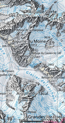 topography map, chamonix mont blanc, glacier de leschaux, mer de glace, glacier sunglasses made in the alps