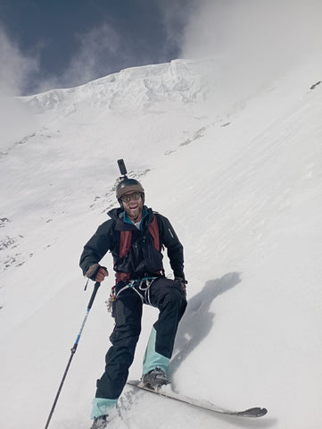 gaetan gaudissard on his way back from the Weisshorn with his Moiry brown sunglasses