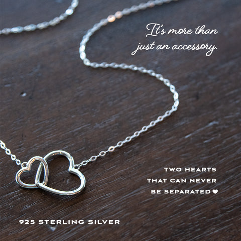 sterling silver interlocking hearts necklace