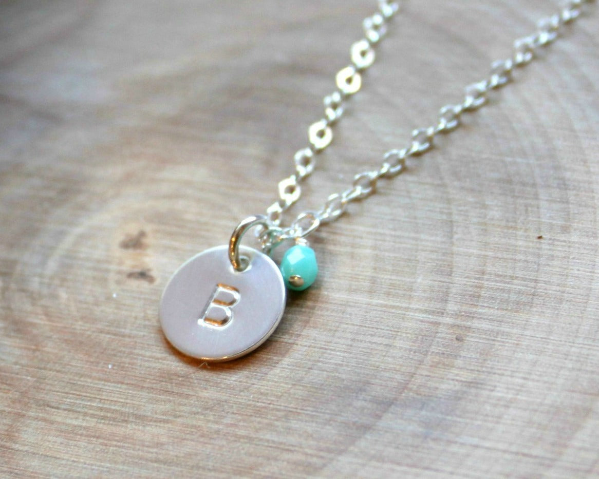 Mini Sterling Silver Initial Necklace 