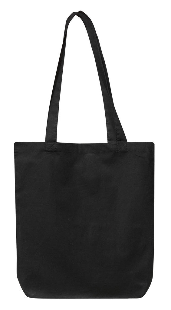 black cotton tote bag