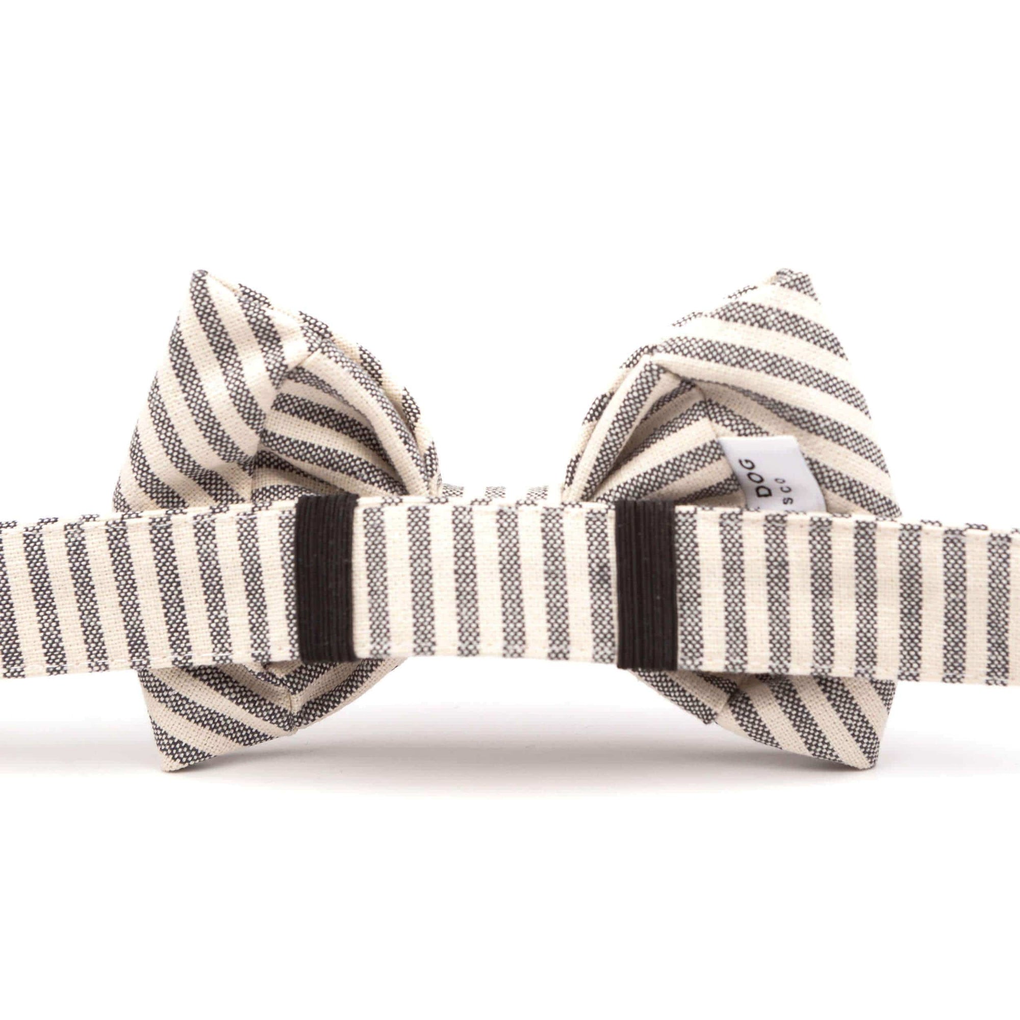 The Foggy Dog Bandanas + Bow Ties Charcoal Stripe Dog Bow Tie