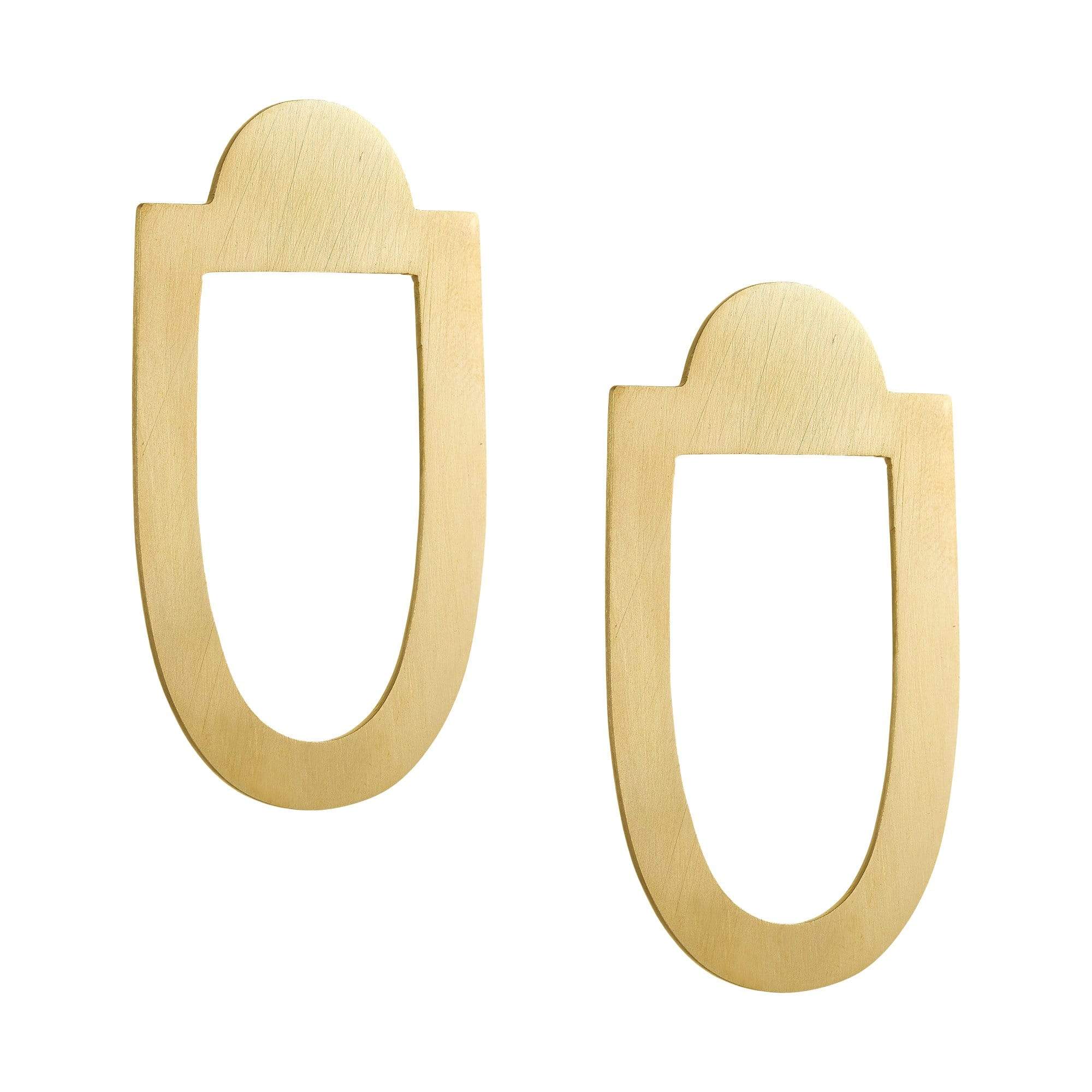 Art Deco Geometric Brass Earrings