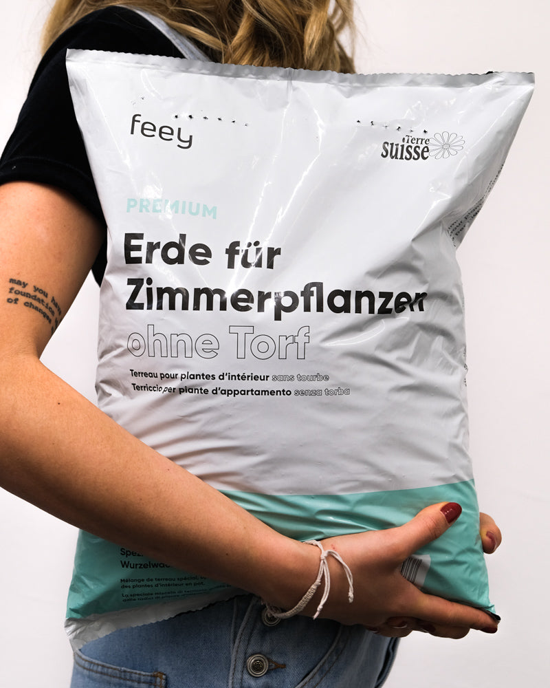 Erde für Zimmerpflanzen in einem 10-Liter-Sack, von Lena getragen