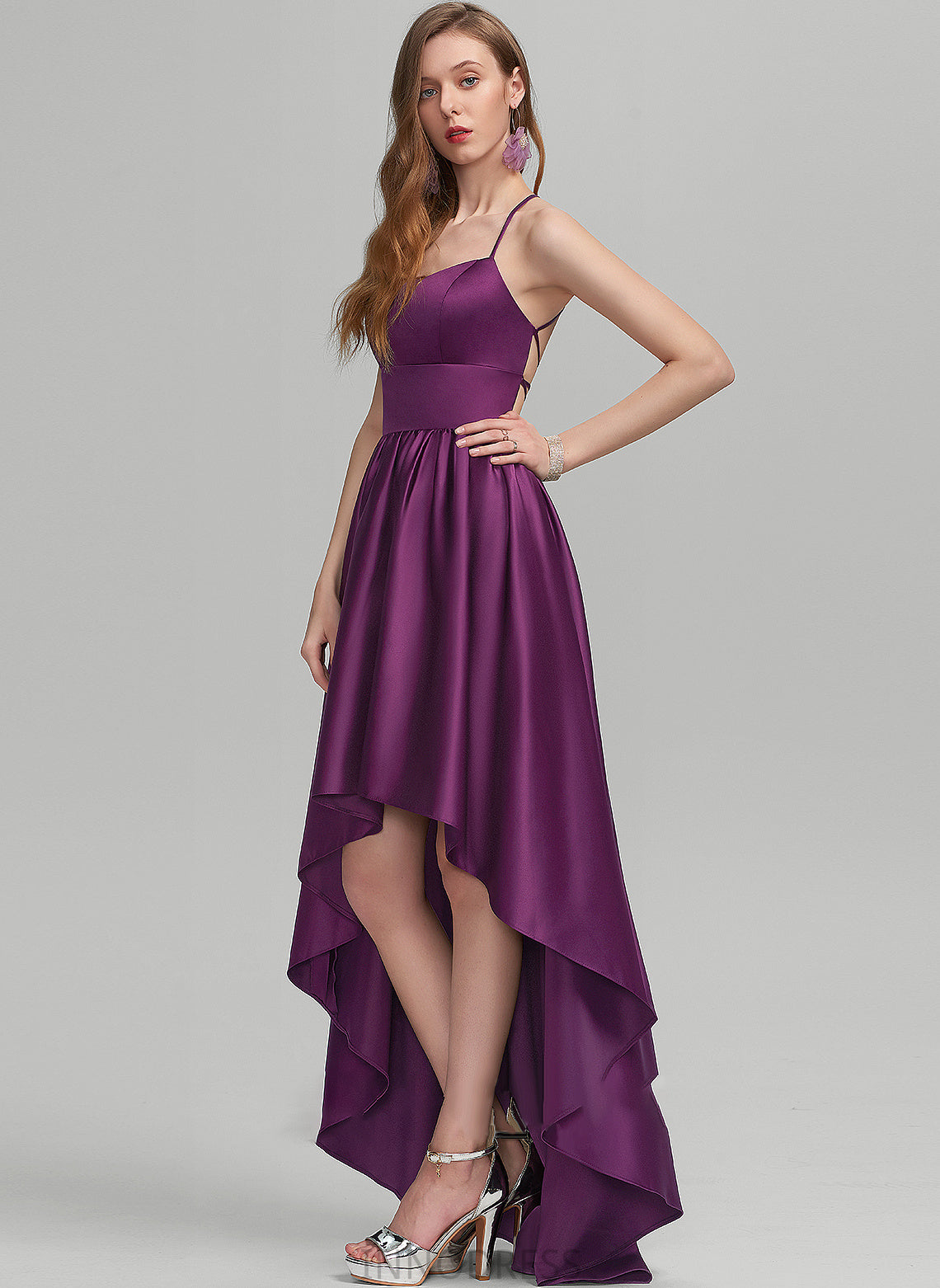 Prom Dresses Ball-Gown/Princess Simone Satin Square Asymmetrical Neckline
