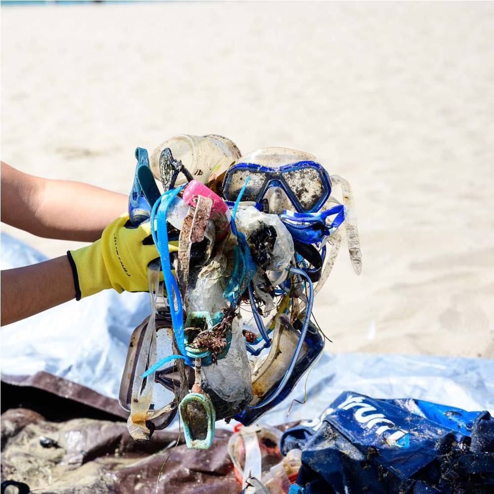 Trash Collected From the Beach Clean-Up Efforts