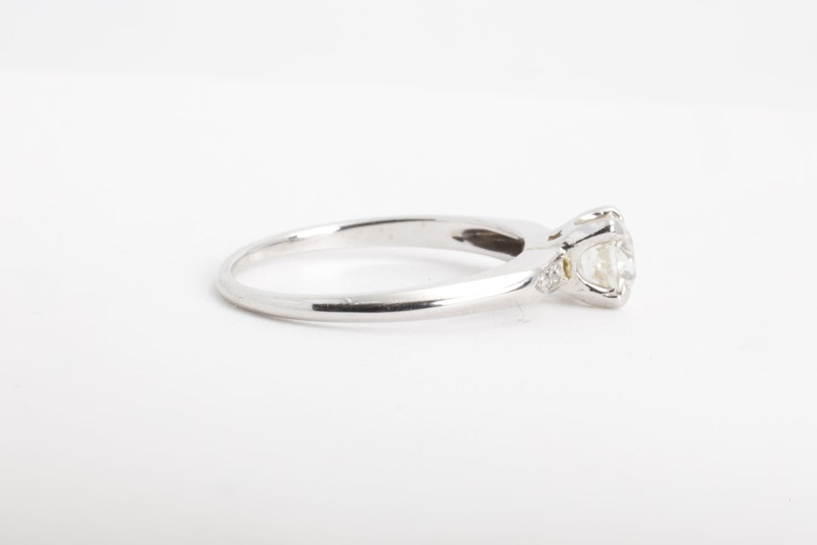 14k White Gold Diamond Wedding Set Engagement Rings Size 4.5 (2.9g)