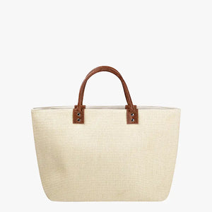 Large Straw Tote - Light - Ivy House Boutique