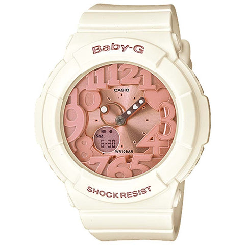 Casio Baby G Ivory And Rose Gold Neon Illuminator Watch Bga 131 7b2 Watchain