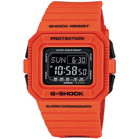 casio orange digital watch