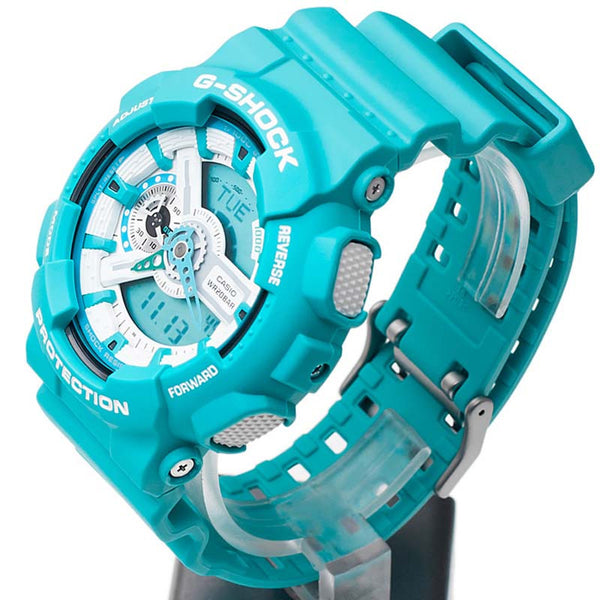 CASIO G-SHOCK AQUA BLUE RESIN DIGITAL ANALOGUE WATCH GA-110SN-3A – Watchain