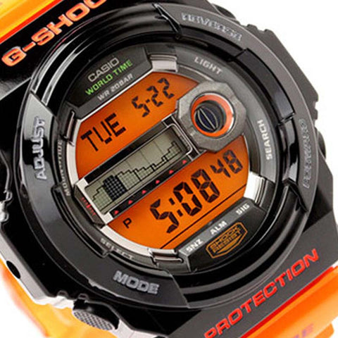 casio orange digital watch