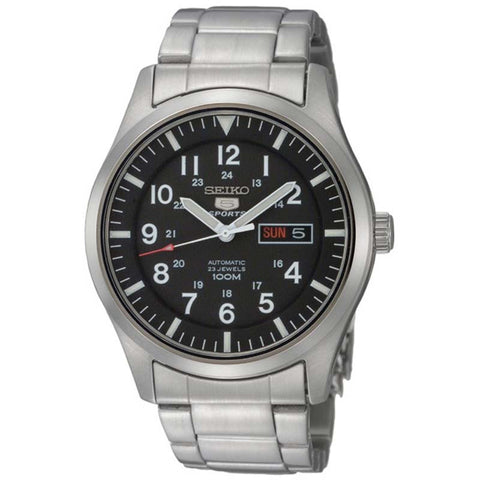 seiko black military watch