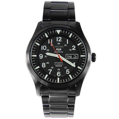 seiko black military watch