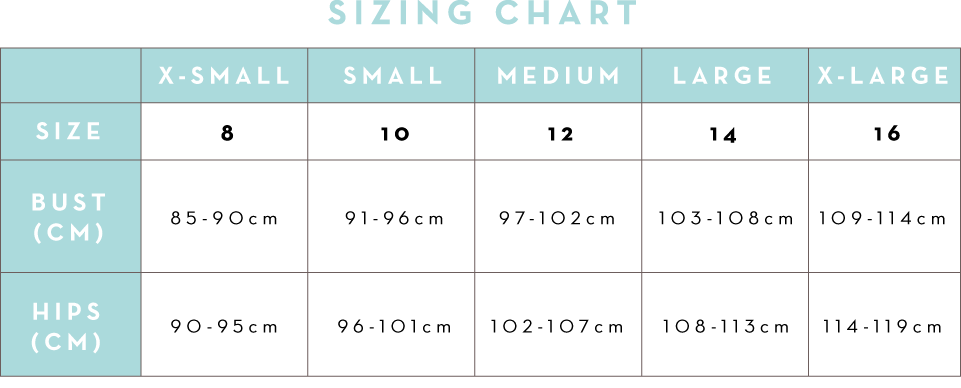 Rock Your Bump Size Chart