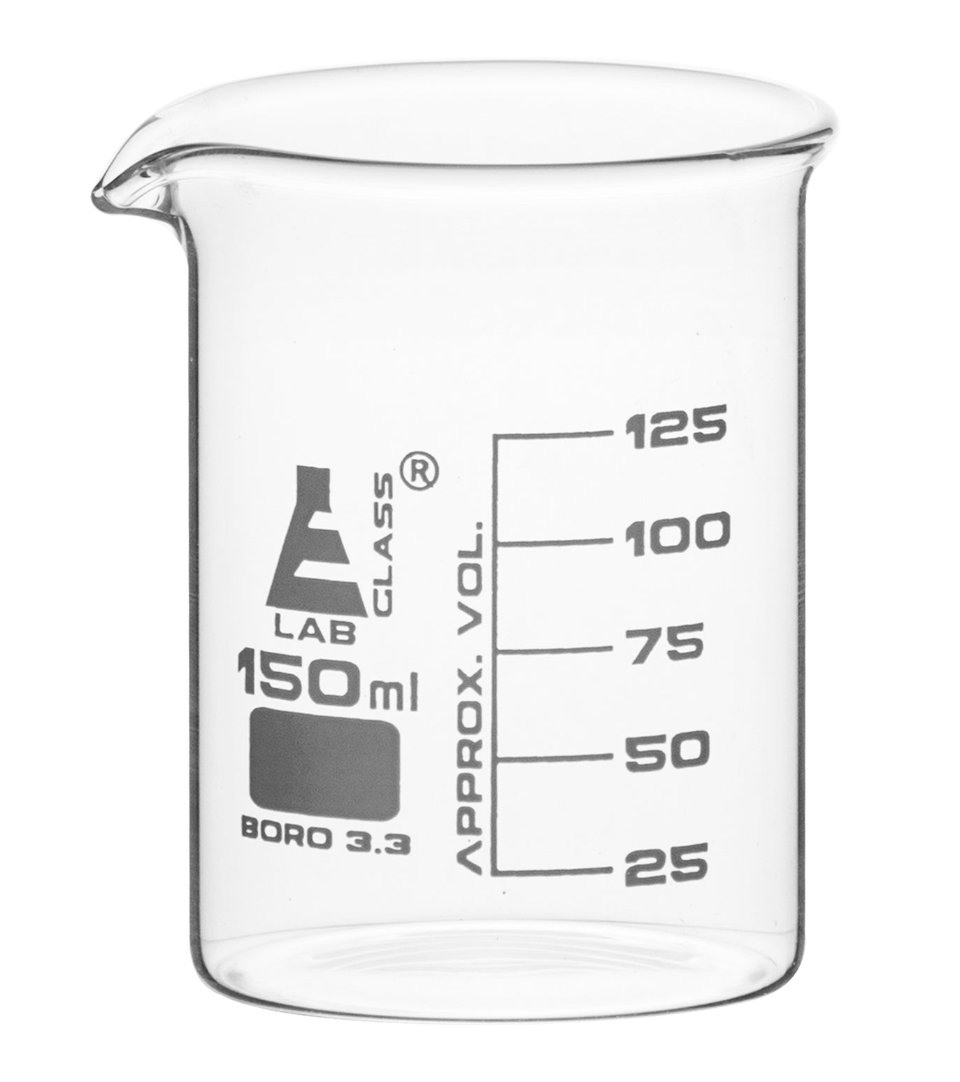 150ml Beakers Borosilicate Glass 25ml Grad Low Form Pack Of 12 — Hbarsci 4921