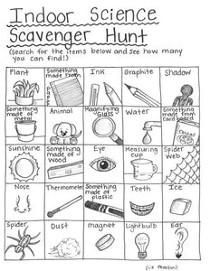 Indoor Scavenger Hunt - Printable Coloring Page - Educational & Teachi