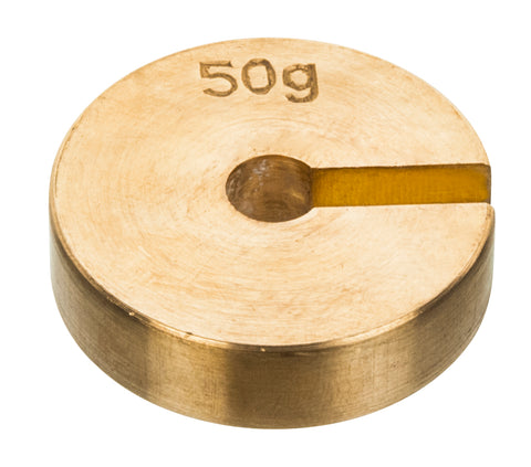 Slotted Mass Set with Hanger, 100g Each - 1000g Total - Brass