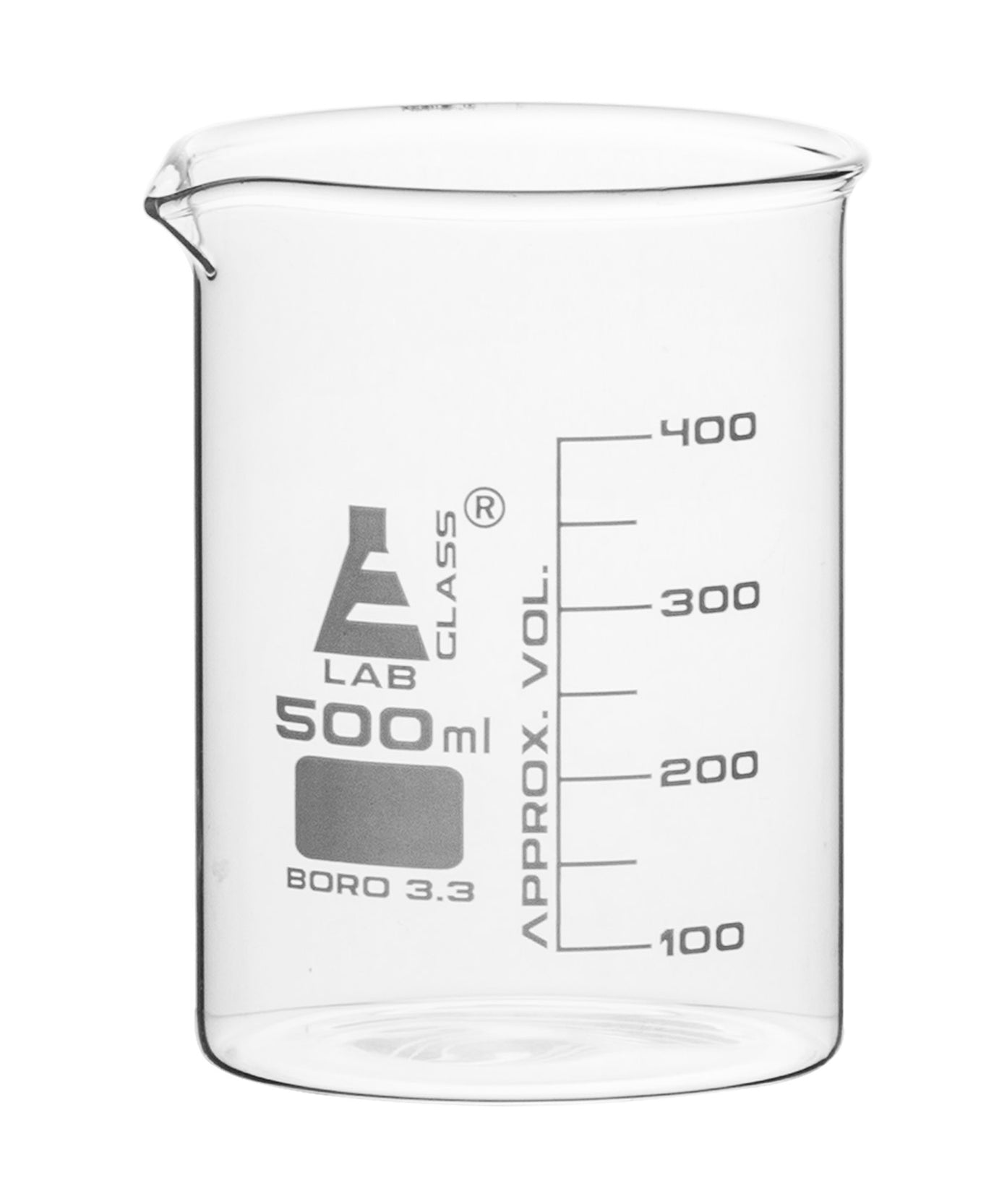 500ml Graduation Beaker Low Form With Spout Borosilicate Glass — Hbarsci 6100