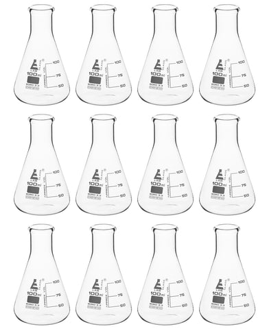 Borosilicate glass Erlenmeyer flask 100 ml, non-capped, narrow neck 