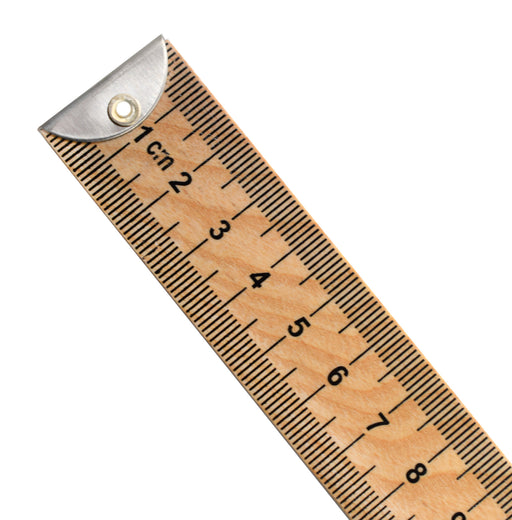 5PK Double-Sided Hardwood Meter Stick - Metal End Caps - Metric