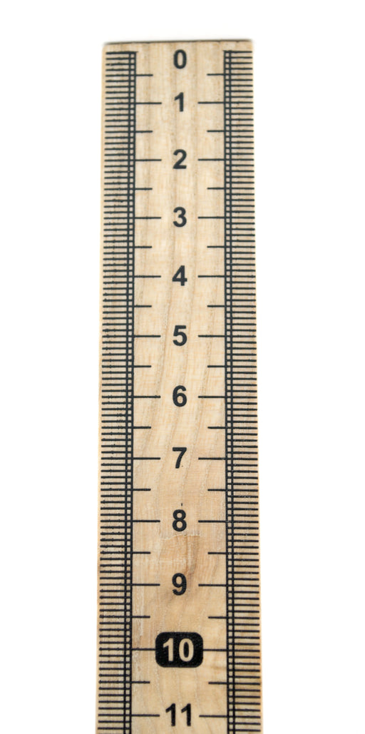 Double Sided Meter Stick - Hardwood Metric Meter Stick, Horizontal Reading  & Protective Metal Ends - Eisco Labs
