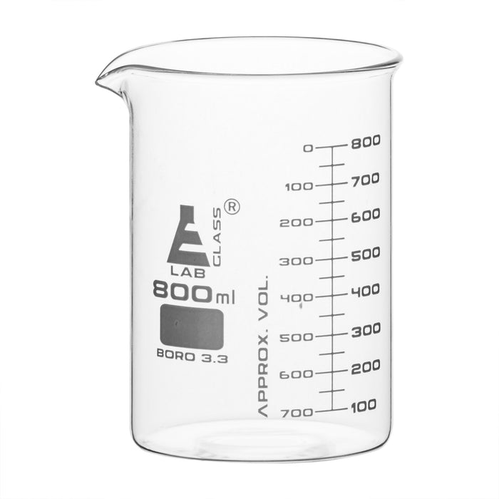 Beaker 800ml Astm Low Form Graduated Borosilicate Glass — Hbarsci 3157