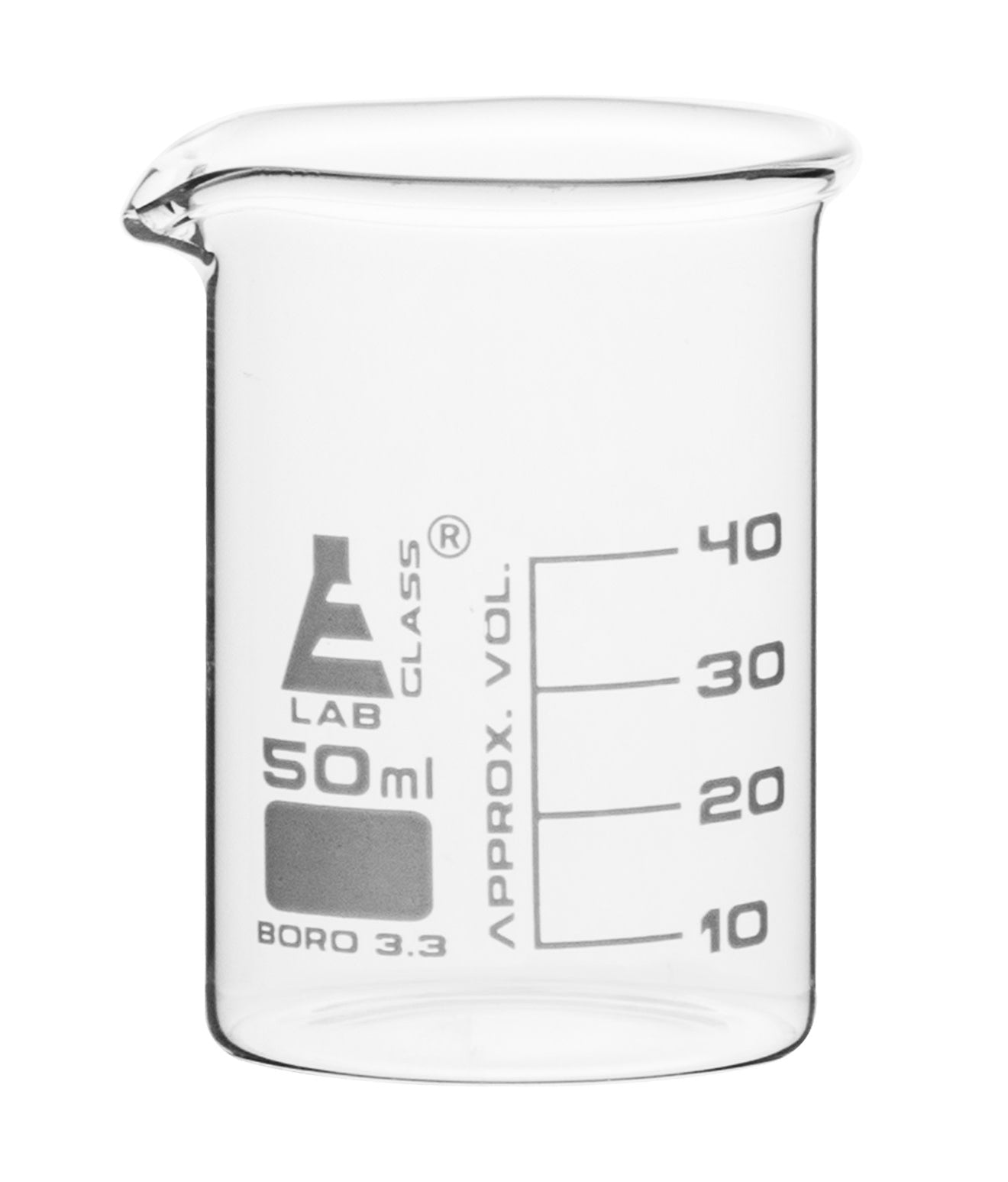 Eisco Labs 50ml Graduated Beaker With Spout Boroscilicate Glass — Hbarsci 5440