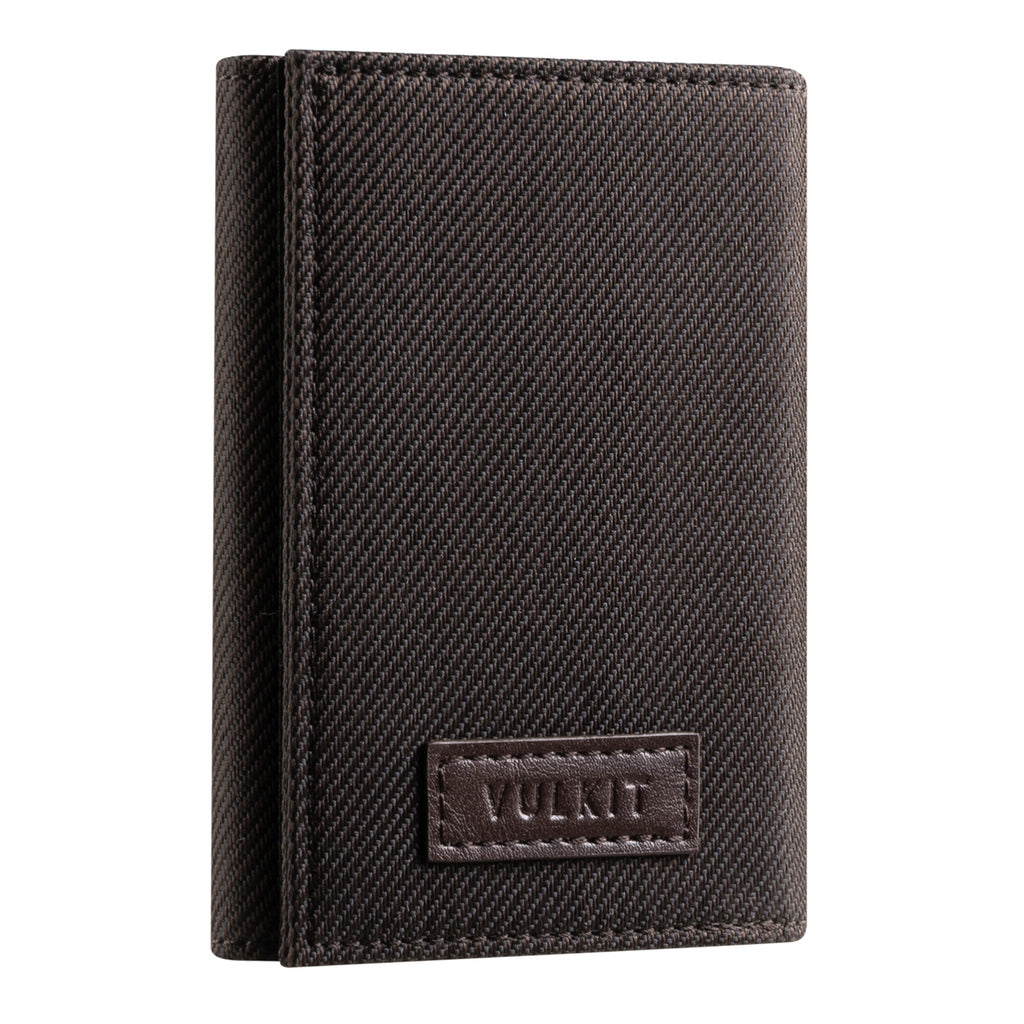 VBH100- ID Vertical Leather Badge Holder with Lanyard Money Pocket VBH100-Brown