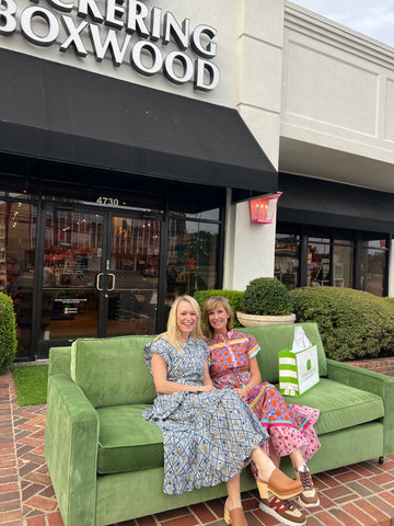 Kim Pickering and Jenni Hamlett outside of Pickering Boxwood's Store Front