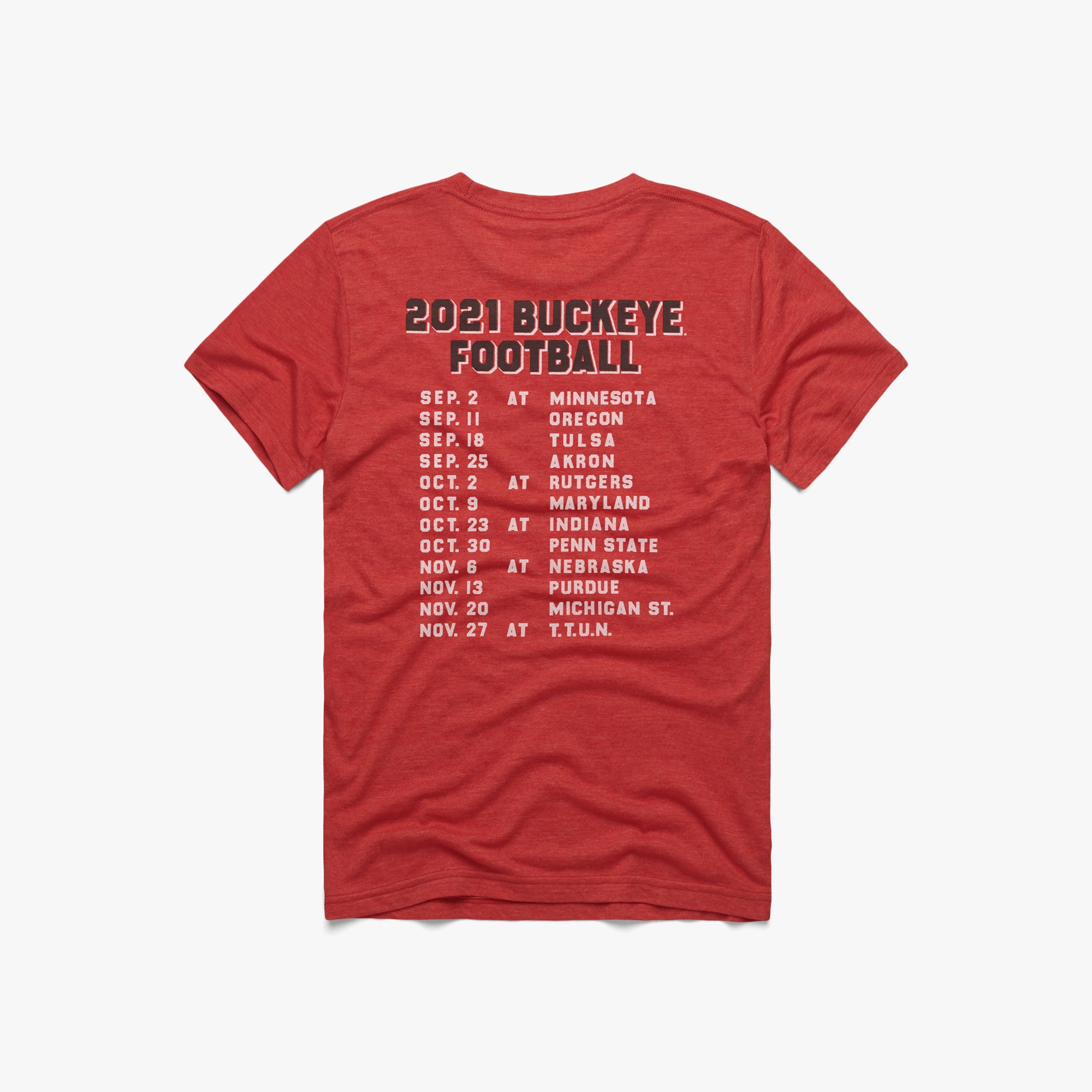 Buckeyes Football Schedule 2021 Retro OSU Buckeyes TShirt HOMAGE